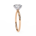 2 carat round lab grown diamond solitaire ring in gold, view 7