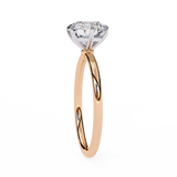 2 carat round lab grown diamond solitaire ring in gold, view 7