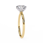 2 carat round lab grown diamond solitaire ring in gold, view 4