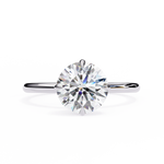 2 carat round lab grown diamond solitaire ring in gold, view 9