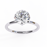 2 carat round lab grown diamond solitaire ring in gold, view 10