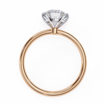 2 carat round lab grown diamond solitaire ring in gold, view 8