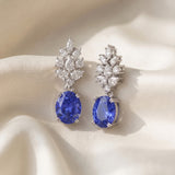 Blue Sapphire Ear-rings in 9K Gold/925 Silver |WOKE
