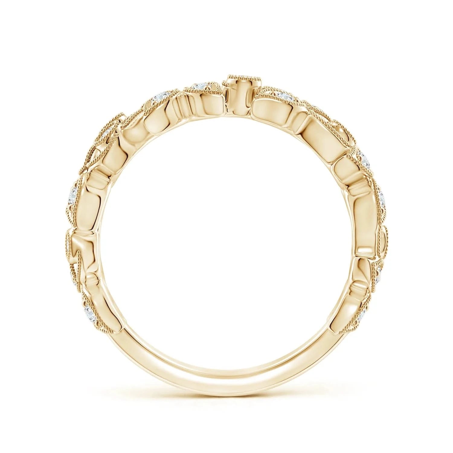 Lab-Grown-Nature Inspired Round Diamond Vine Ring| WOKE