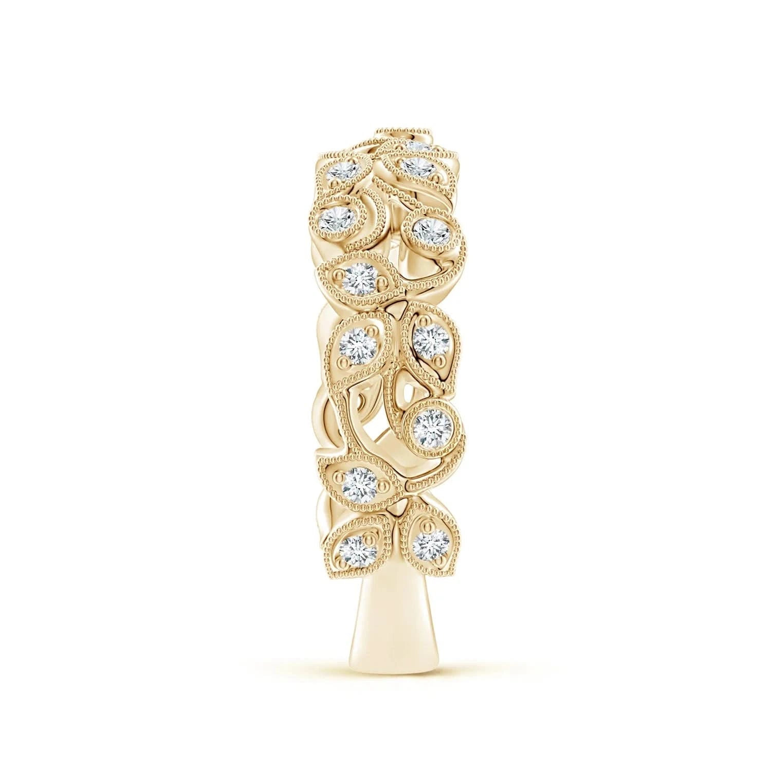 Lab-Grown-Nature Inspired Round Diamond Vine Ring| WOKE