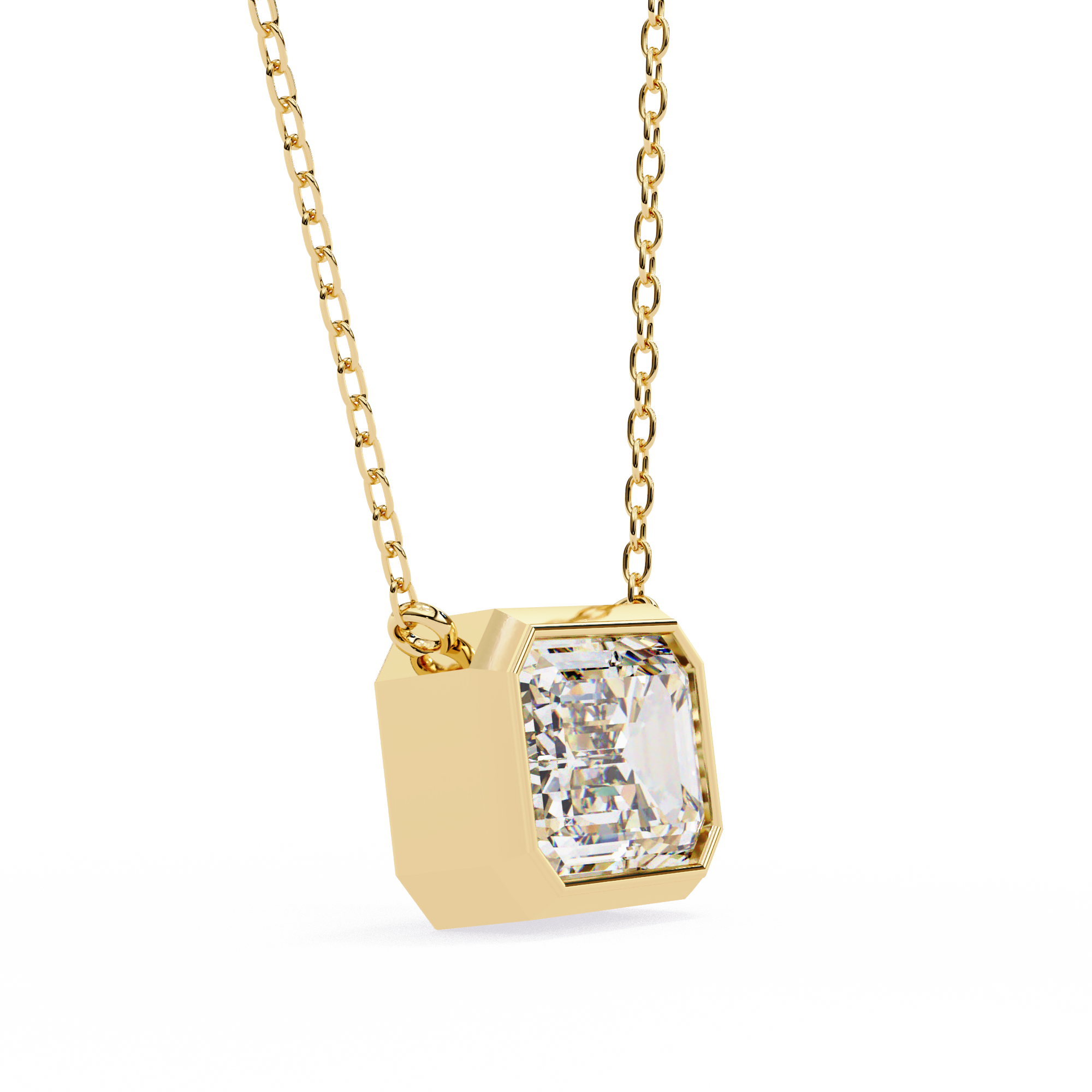 WOKE ™ VVS-F Lab Grown 1.00 Carat Emerald cut Diamond pendant | ( No chain