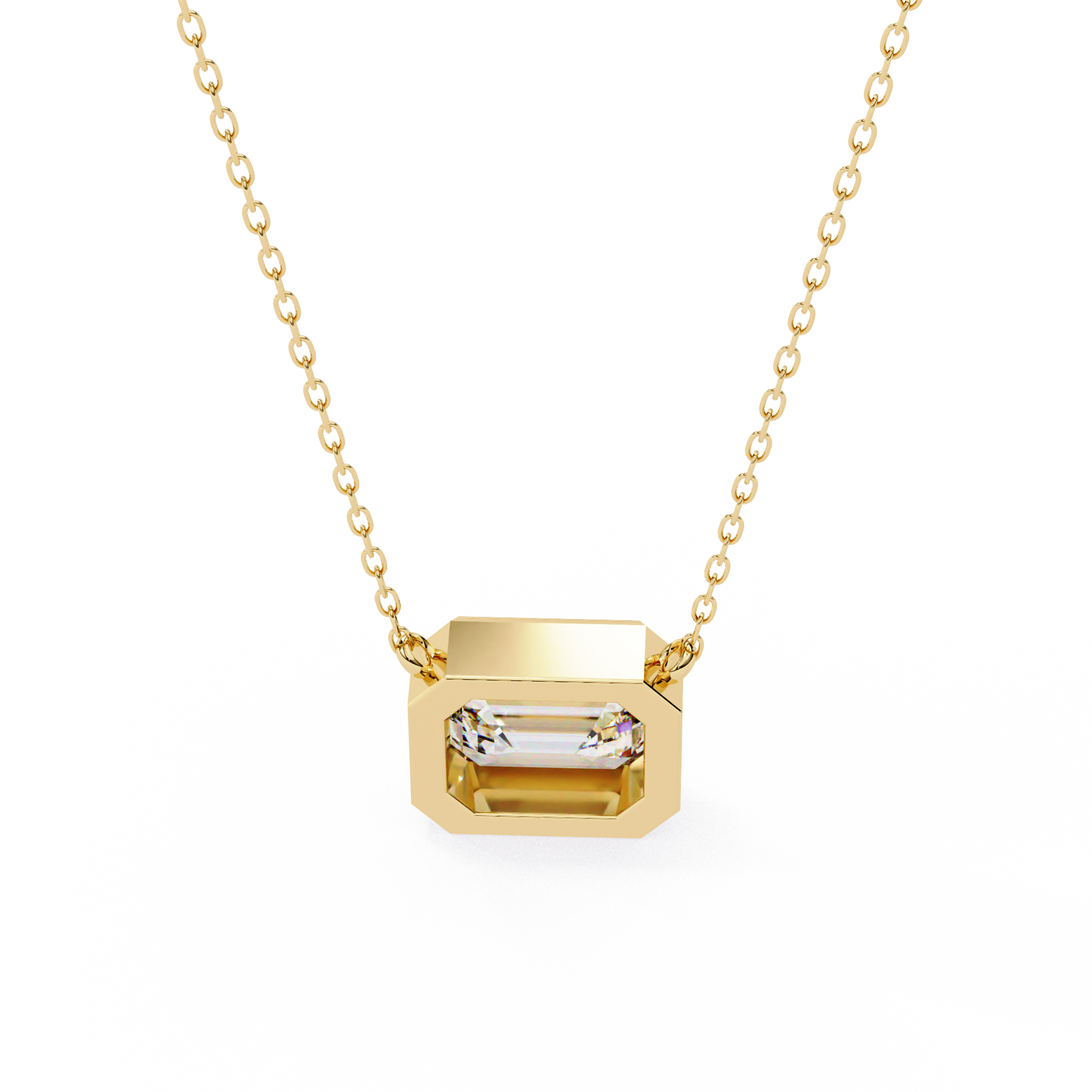 WOKE ™ VVS-F Lab Grown 1.00 Carat Emerald cut Diamond pendant | ( No chain