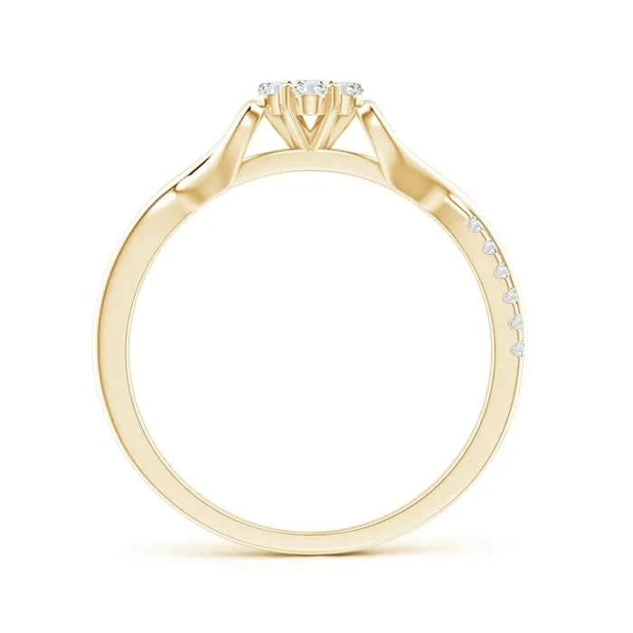Lab-Grown Twisted Heart 2 Heart Diamond Cluster Promise Ring| WOKE