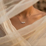 1.65 CT Round & Marquise Lab Grown Diamond Pendant in 9K Gold/14K Gold |WOKE