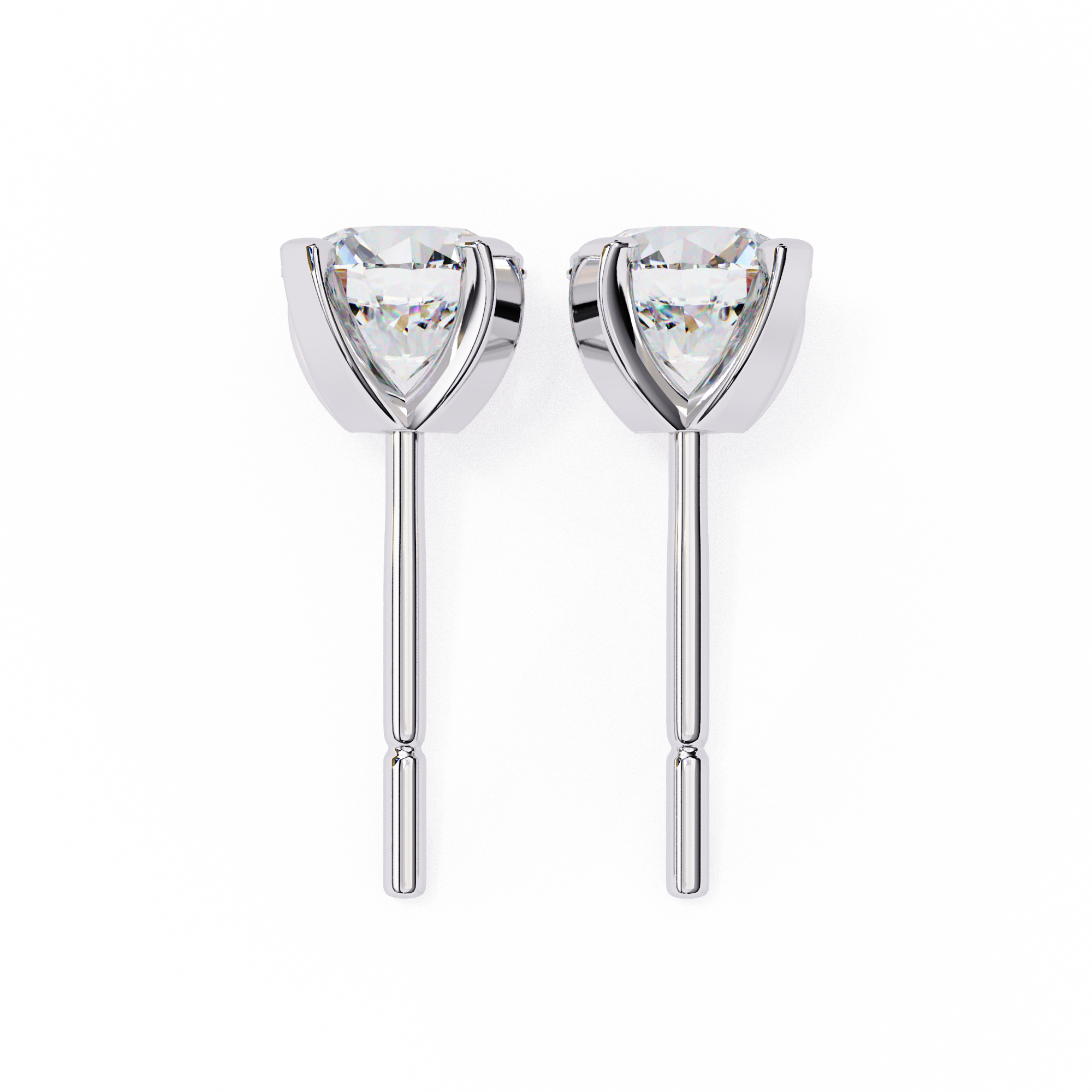 WOKE ™ 1.40 CARAT VVS-EF Tab prong Round CUT Lab Grown Diamond Studs in 14/18k Gold