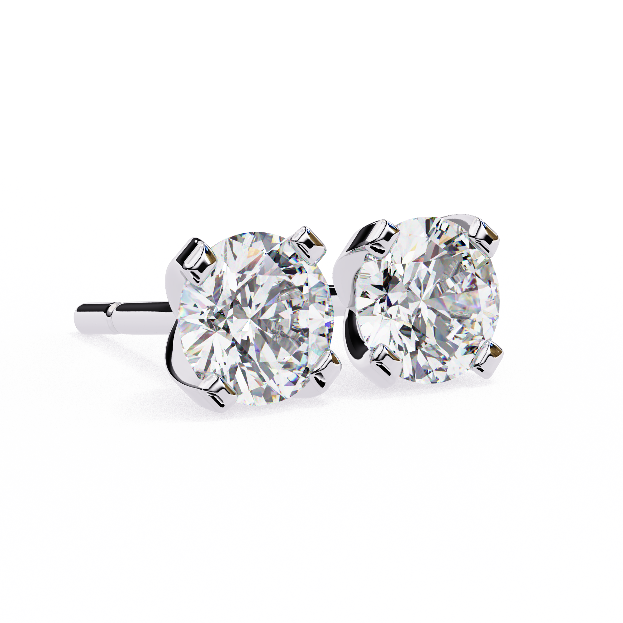 WOKE ™ 1.40 CARAT VVS-EF Tab prong Round CUT Lab Grown Diamond Studs in 14/18k Gold