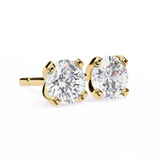 WOKE ™ 1.40 CARAT VVS-EF Tab prong Round CUT Lab Grown Diamond Studs in 14/18k Gold