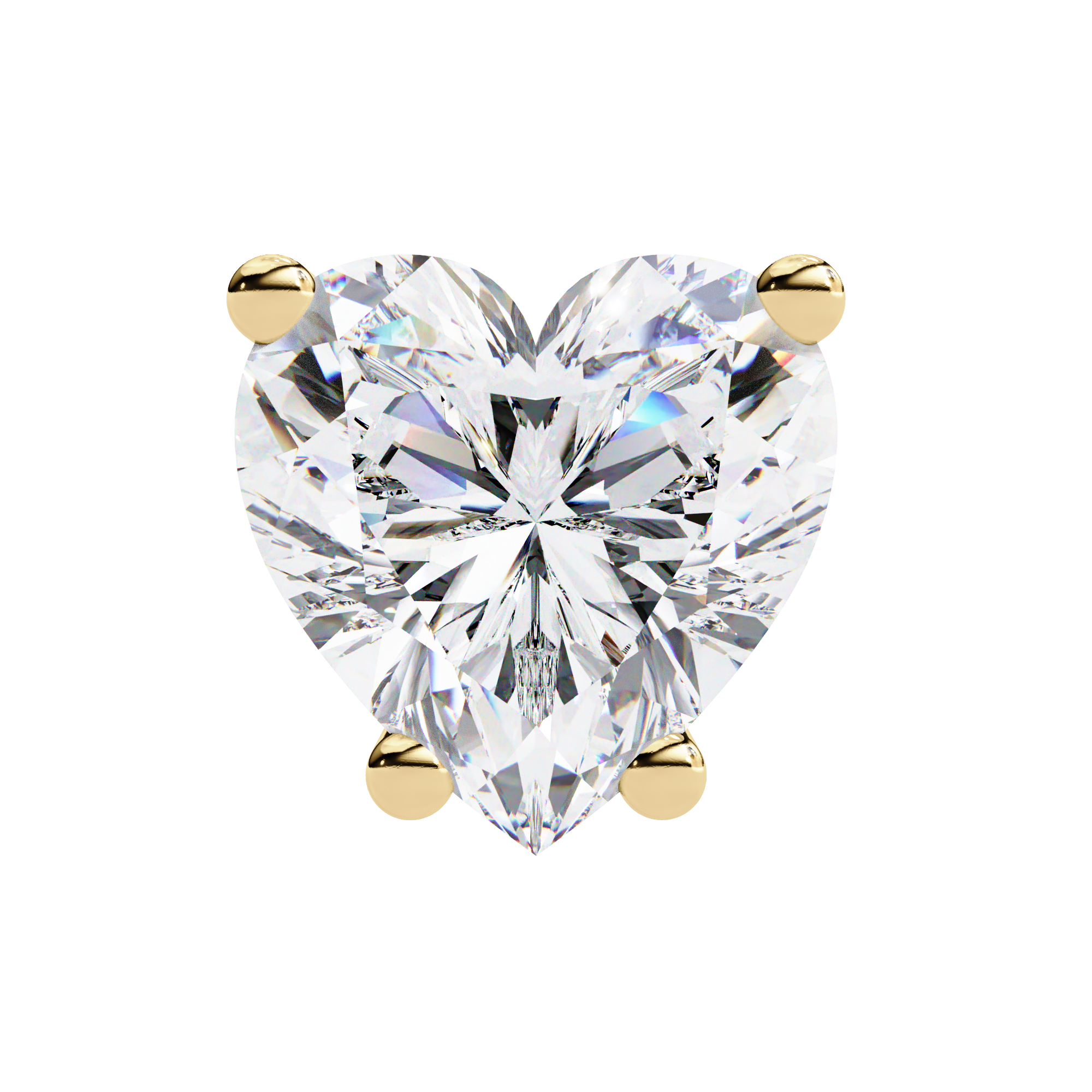 WOKE ™ 2.00 CARAT VVS-EF Heart cut Lab Grown Diamond Studs in 14/18k Gold