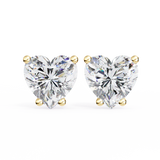 WOKE ™ 2.00 CARAT VVS-EF Heart cut Lab Grown Diamond Studs in 14/18k Gold