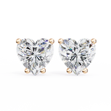 WOKE ™ 2.00 CARAT VVS-EF Heart cut Lab Grown Diamond Studs in 14/18k Gold