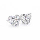 WOKE ™ 2.00 CARAT VVS-EF Heart cut Lab Grown Diamond Studs in 14/18k Gold