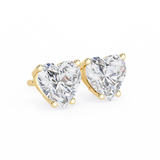 WOKE ™ 2.00 CARAT VVS-EF Heart cut Lab Grown Diamond Studs in 14/18k Gold