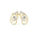 0.14 CT Round and Pear Lab Grown Diamond Lotus studs |WOKE