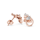 0.14 CT Round and Pear Lab Grown Diamond Lotus studs |WOKE