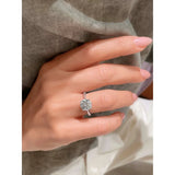 2 carat round moissanite ring | Moissanite ring in 14K gold and silver | GRA certified moissanites