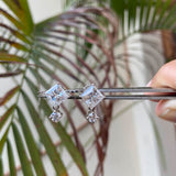 2 carat Moissanite ear studs with round drop| 925 sterling silver | GRA certified