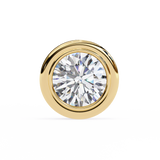 WOKE ™ 1.00 CARAT VVS-EF Bezel round cut Lab Grown Diamond Studs in 14/18k Gold