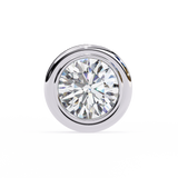 WOKE ™ 1.00 CARAT VVS-EF Bezel round cut Lab Grown Diamond Studs in 14/18k Gold