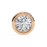 WOKE ™ 1.00 CARAT VVS-EF Bezel round cut Lab Grown Diamond Studs in 14/18k Gold