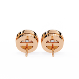 WOKE ™ 1.00 CARAT VVS-EF Bezel round cut Lab Grown Diamond Studs in 14/18k Gold