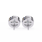 WOKE ™ 1.00 CARAT VVS-EF Bezel round cut Lab Grown Diamond Studs in 14/18k Gold
