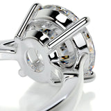 2 carat round moissanite ring | Moissanite ring in 14K gold and silver | GRA certified moissanites