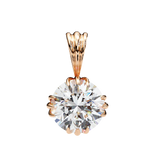 WOKE ™ VVS-F Lab Grown 1.00 Carat Round cut 12 prong Diamond pendant | No chain