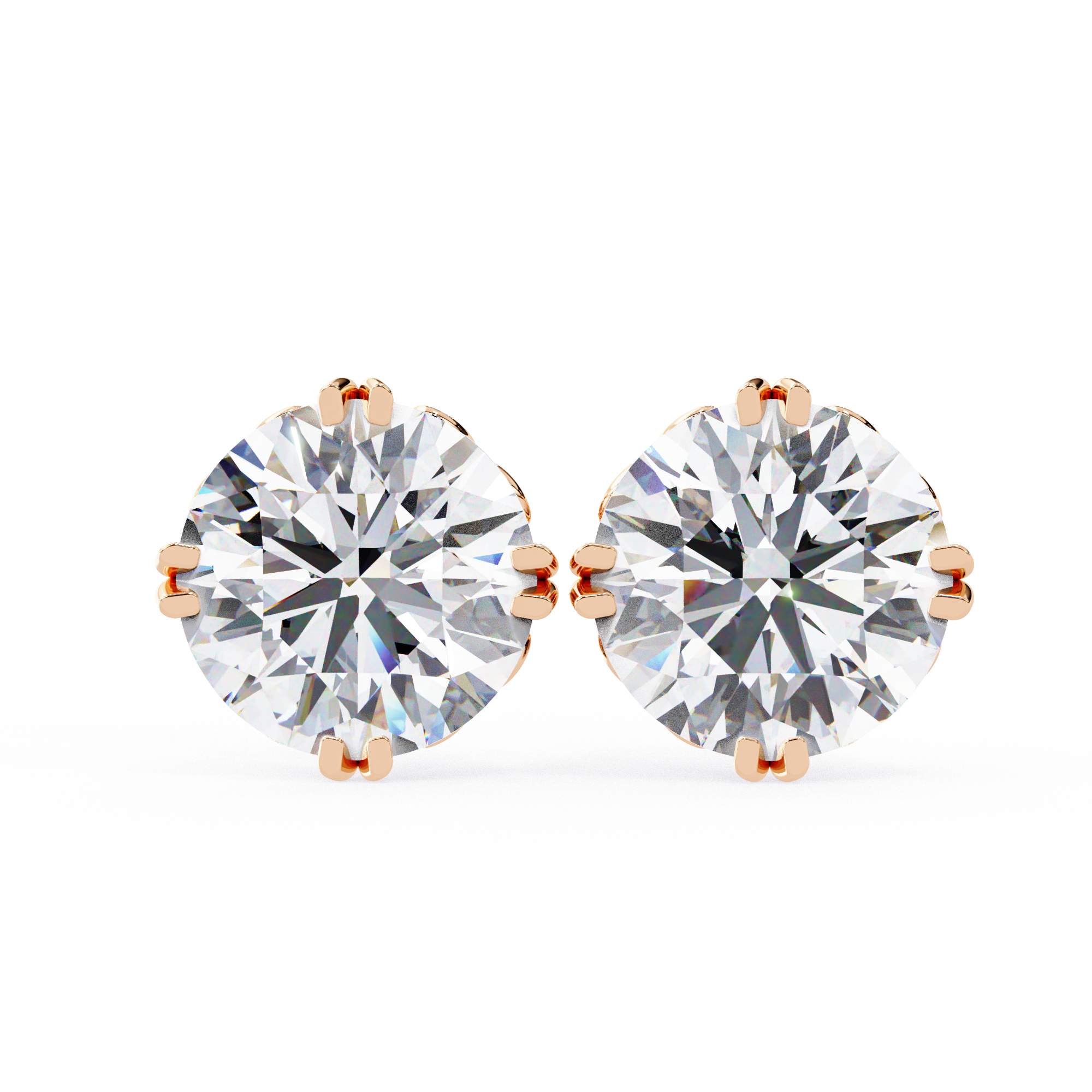 WOKE ™ 1.20 CARAT VVS-EF Turkey round cut Lab Grown Diamond Studs in 14/18k Gold