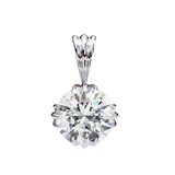 WOKE ™ VVS-F Lab Grown 1.00 Carat Round cut 12 prong Diamond pendant | No chain