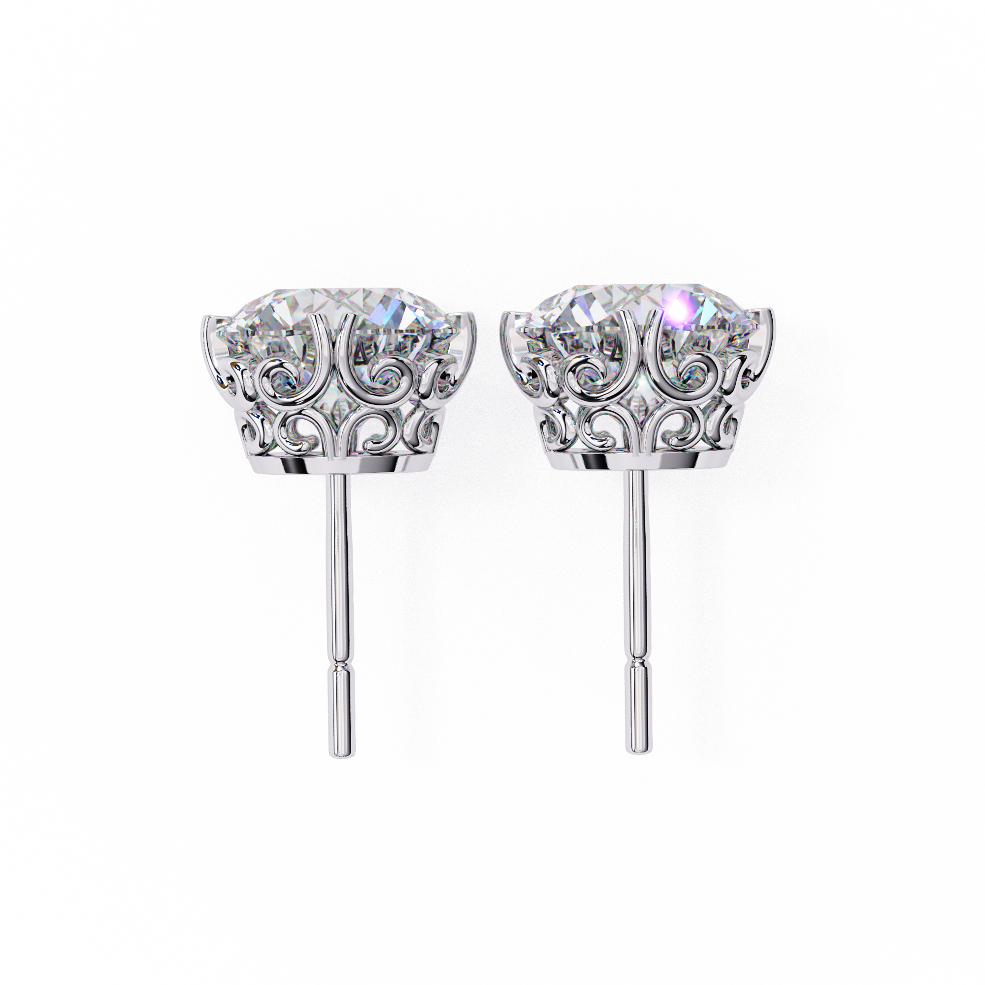 WOKE ™ 1.20 CARAT VVS-EF Turkey round cut Lab Grown Diamond Studs in 14/18k Gold