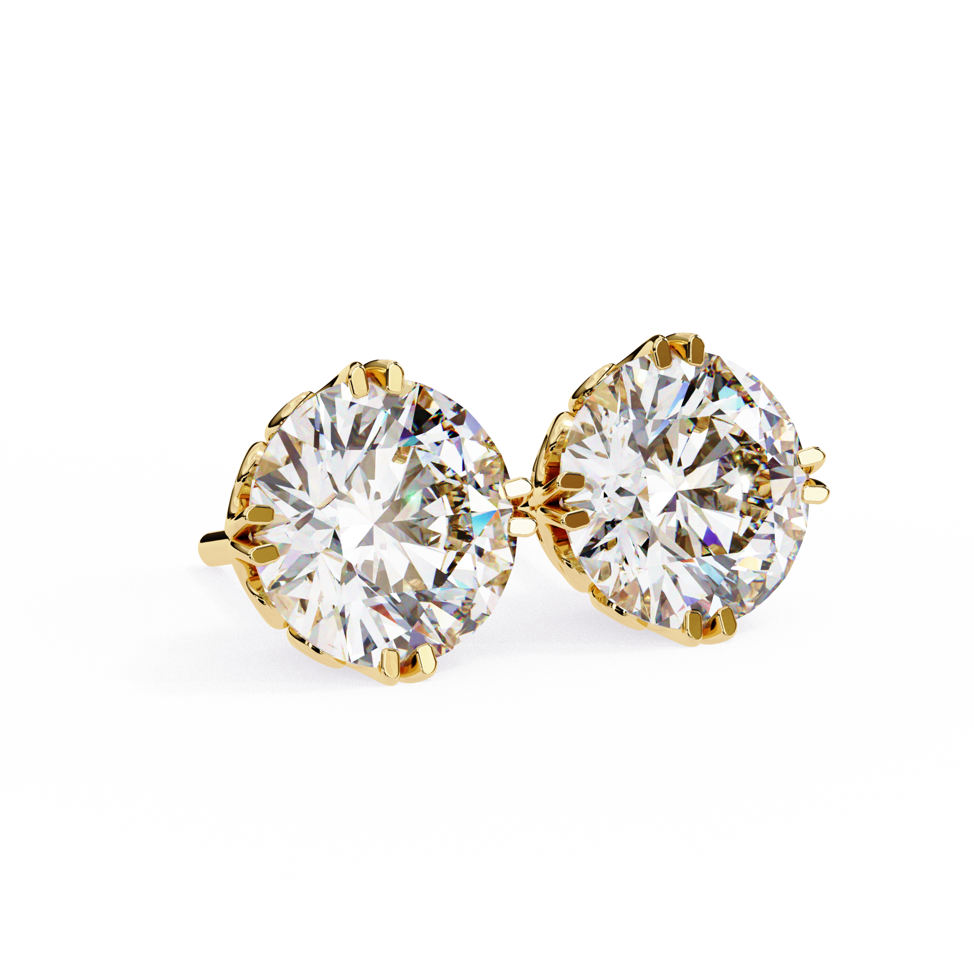 WOKE ™ 1.20 CARAT VVS-EF Turkey round cut Lab Grown Diamond Studs in 14/18k Gold