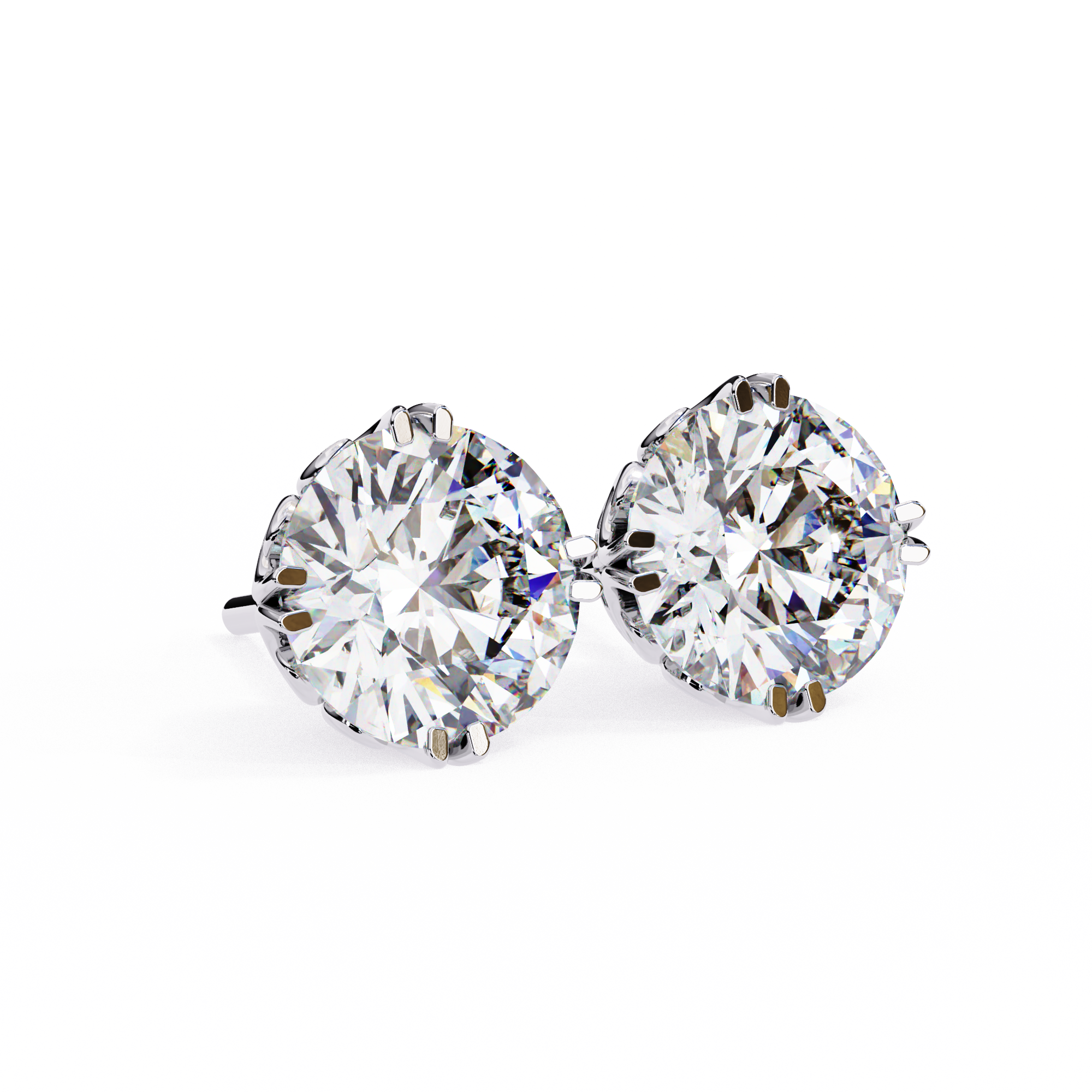 WOKE ™ 1.20 CARAT VVS-EF Turkey round cut Lab Grown Diamond Studs in 14/18k Gold