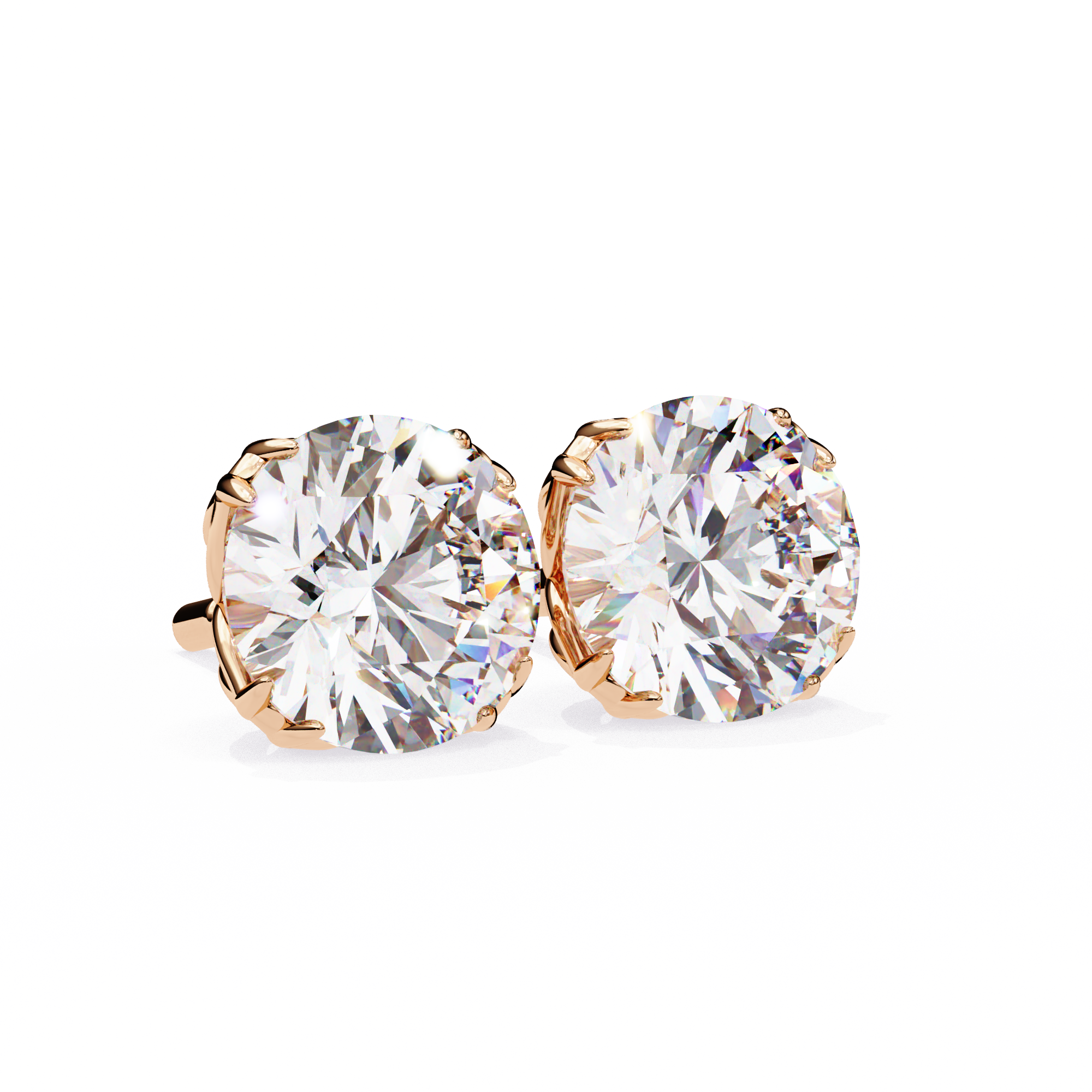 WOKE ™ 1.20 CARAT  VVS-EF Round CUT Lab Grown Diamond Studs in 14/18k Gold