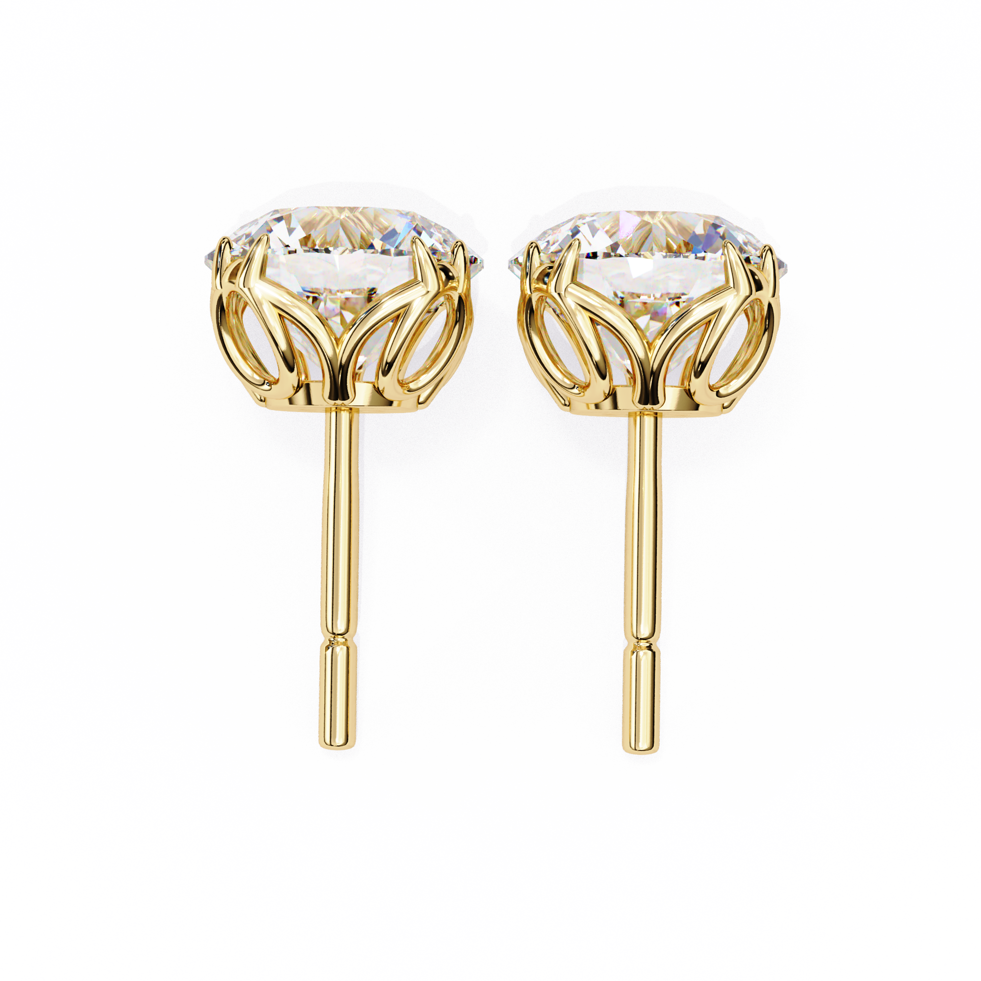 WOKE ™ 1.20 CARAT  VVS-EF Round CUT Lab Grown Diamond Studs in 14/18k Gold