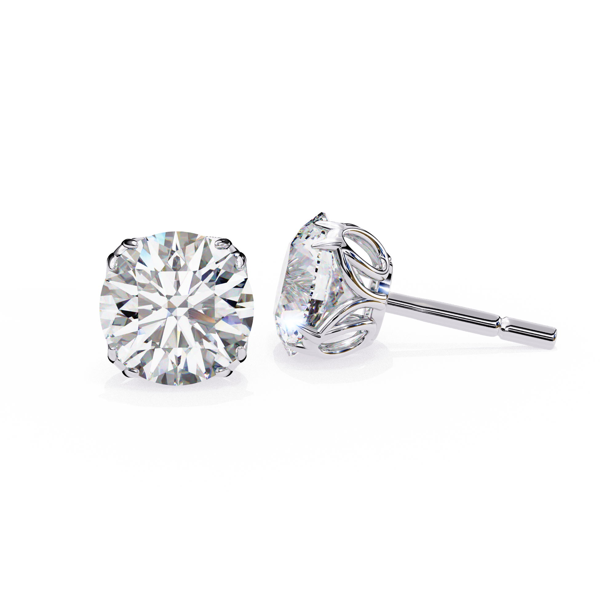 WOKE ™ 1.20 CARAT  VVS-EF Round CUT Lab Grown Diamond Studs in 14/18k Gold