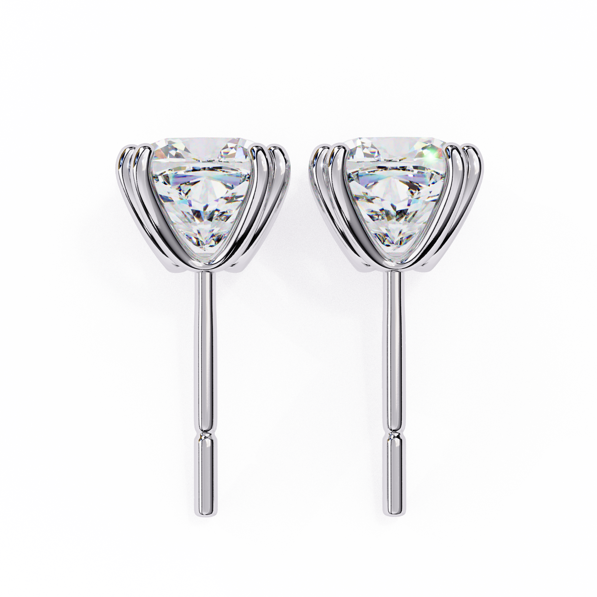 WOKE ™ 1.40 CARAT  VVS-EF Round CUT Lab Grown Diamond Studs in 14/18k Gold