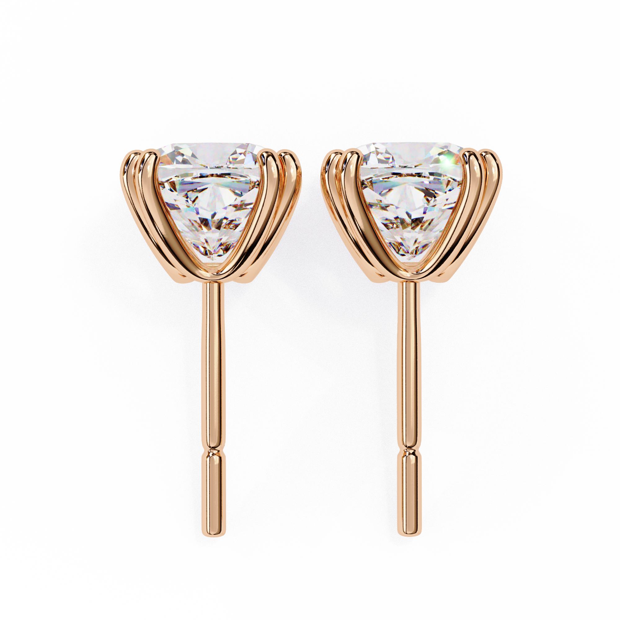 WOKE ™ 1.40 CARAT  VVS-EF Round CUT Lab Grown Diamond Studs in 14/18k Gold