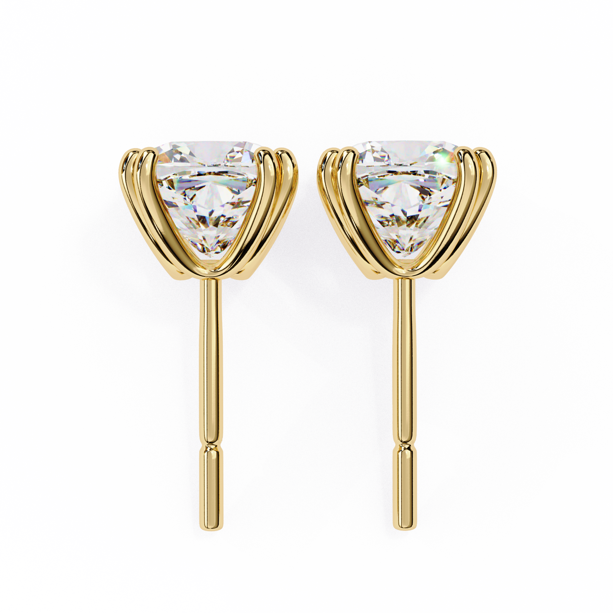 WOKE ™ 1.40 CARAT  VVS-EF Round CUT Lab Grown Diamond Studs in 14/18k Gold