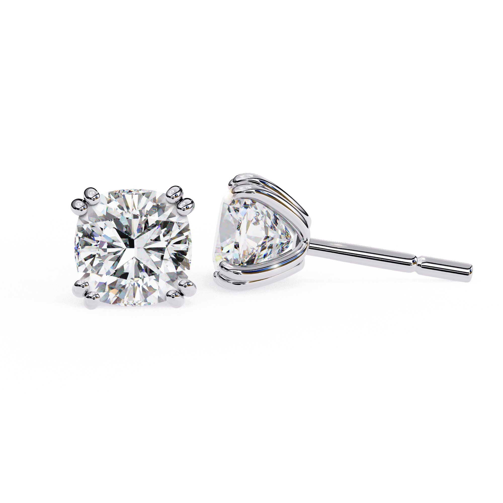 WOKE ™ 1.40 CARAT  VVS-EF Round CUT Lab Grown Diamond Studs in 14/18k Gold