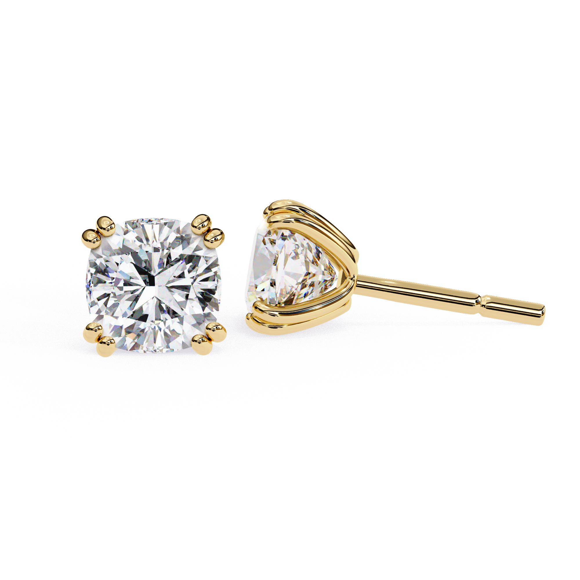 WOKE ™ 1.40 CARAT  VVS-EF Round CUT Lab Grown Diamond Studs in 14/18k Gold