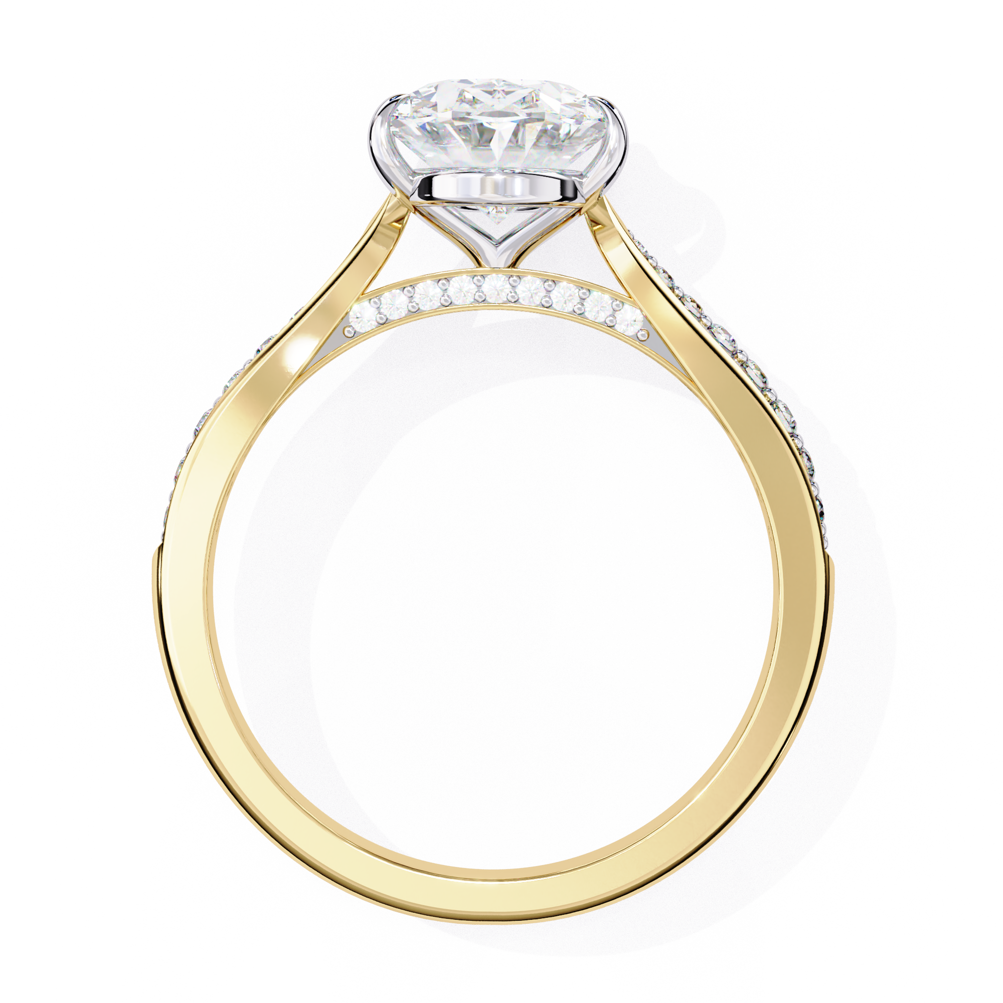 WOKE ™ 3.30 CARAT VVS-EF Oval Lab Grown Diamond ring in 9K/14K/18k Gold