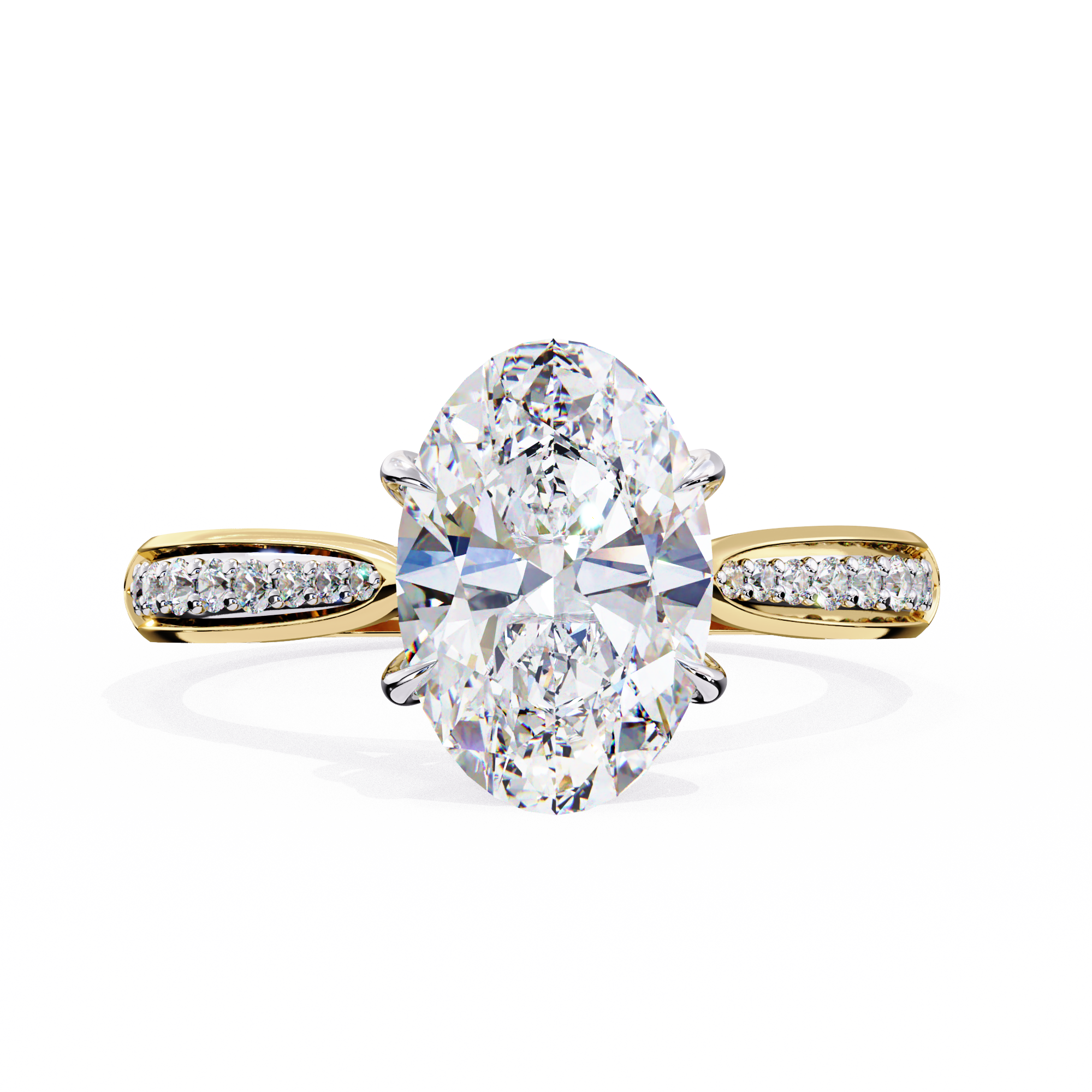 WOKE ™ 3.30 CARAT VVS-EF Oval Lab Grown Diamond ring in 9K/14K/18k Gold