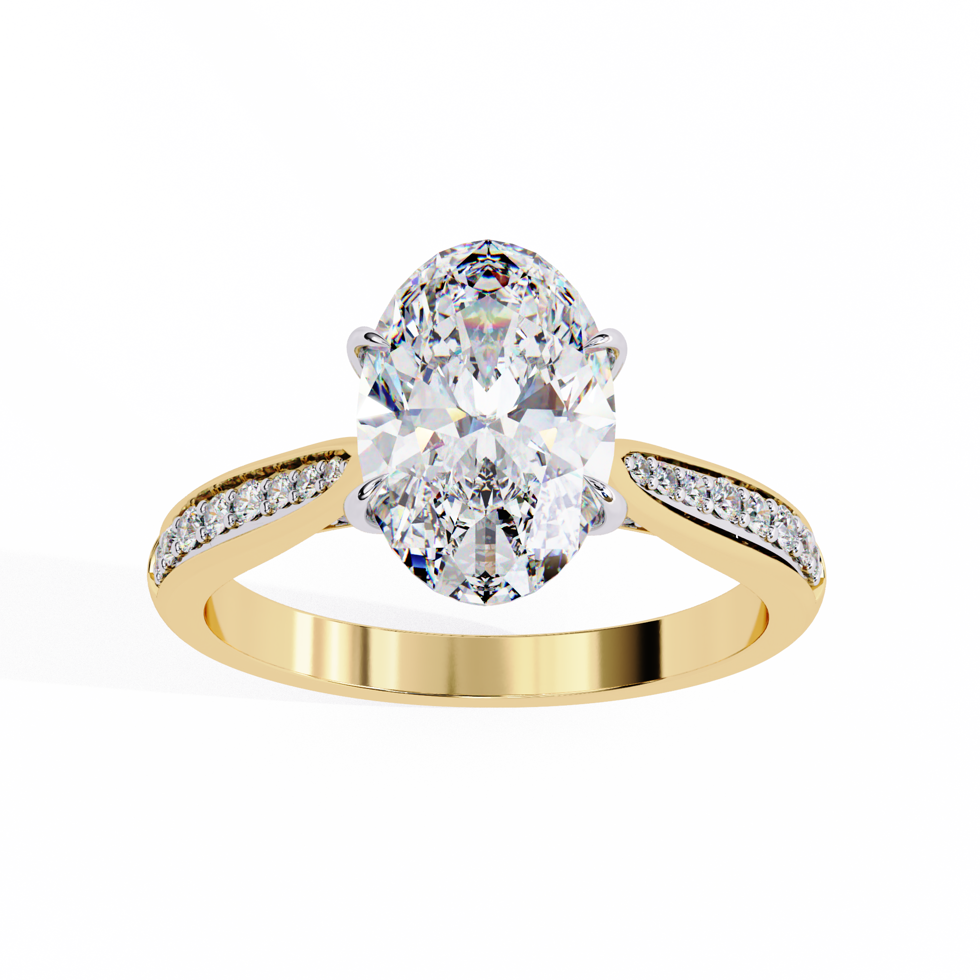 WOKE ™ 3.30 CARAT VVS-EF Oval Lab Grown Diamond ring in 9K/14K/18k Gold