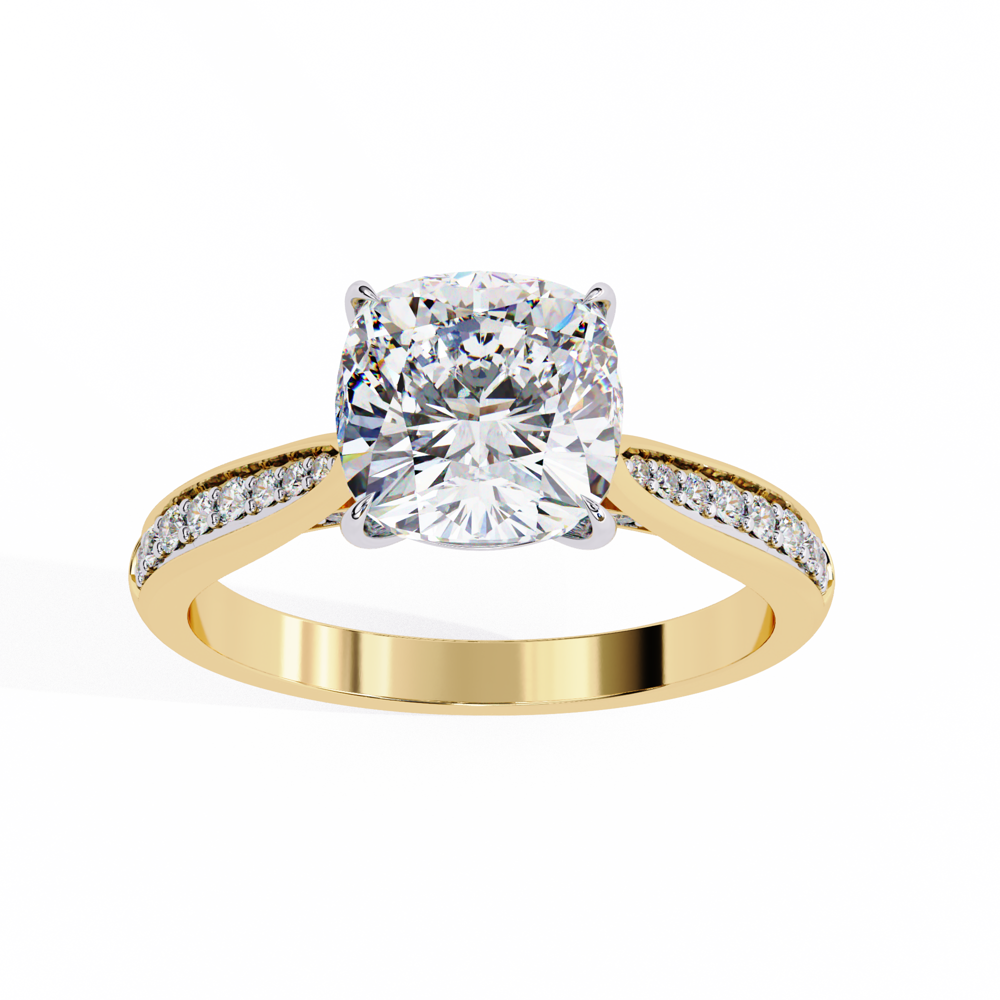 WOKE ™ 1.35 CARAT VVS-EF Cushion Lab Grown Diamond ring in 9K/14K/18k Gold