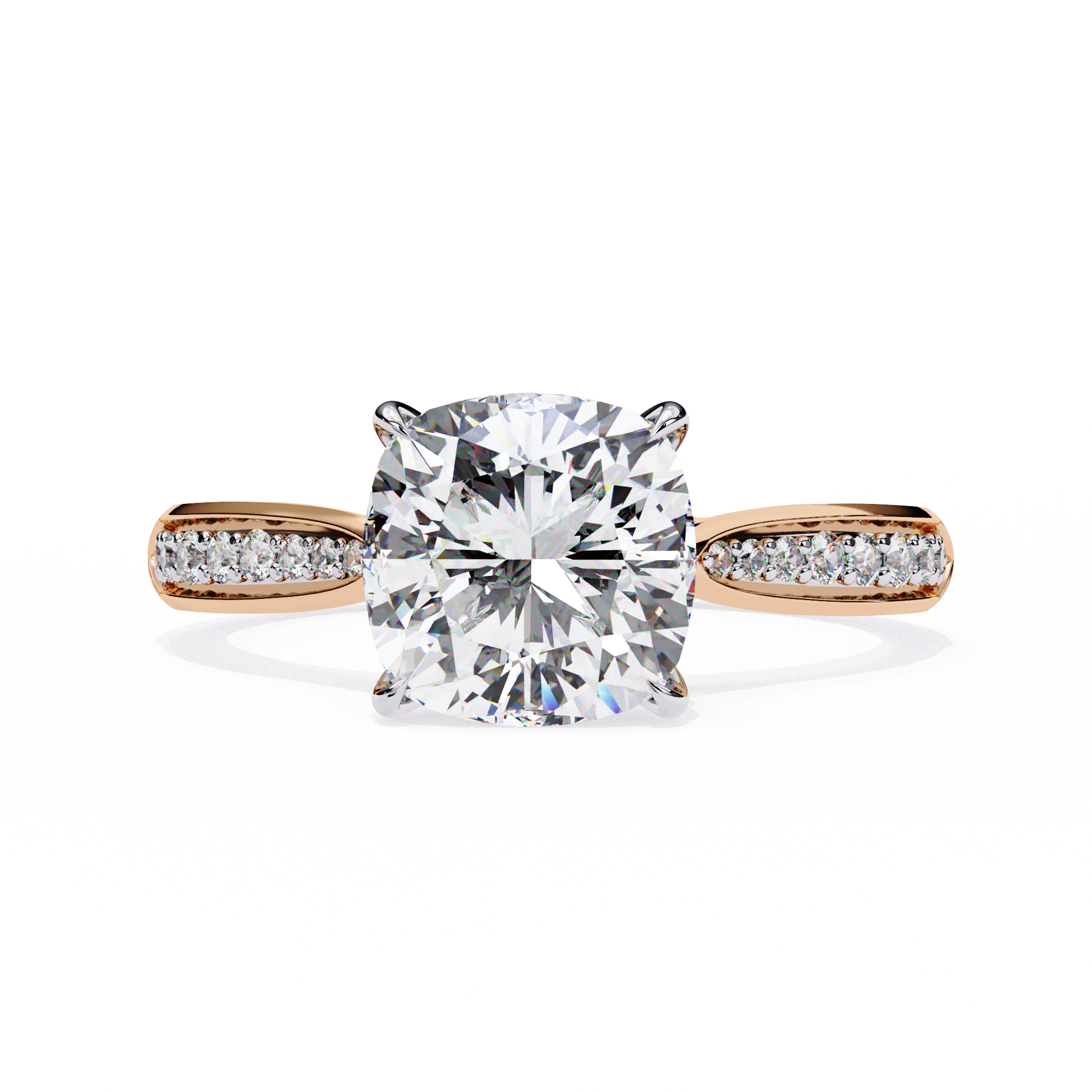 WOKE ™ 1.35 CARAT VVS-EF Cushion Lab Grown Diamond ring in 9K/14K/18k Gold